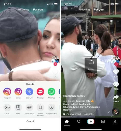 download TikTok video on iphone via Shortcuts